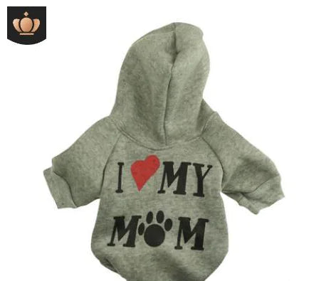 🐶 Sudadera Polar para Perros – Diseño “I Love Mom” ❤️