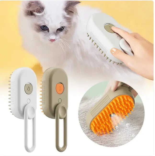 🐱✨ Cepillo a Vapor para Mascotas – Pelo Suave y Sin Enredo