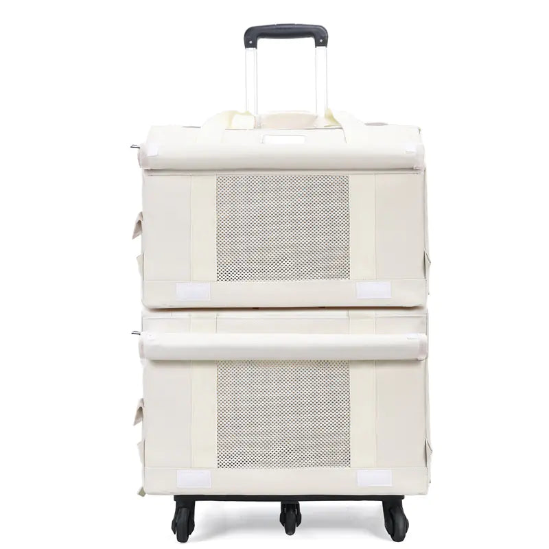 Double-Decker Pet Trolley Cat Carrier