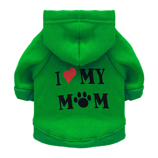 🐶 Sudadera Polar para Perros – Diseño “I Love Mom” ❤️