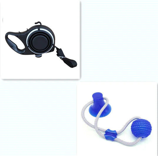 🐶🐱 Kit de Accesorios para Mascotas – Botella de Agua, Taza y Cuerda