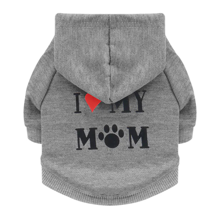 🐶 Sudadera Polar para Perros – Diseño “I Love Mom” ❤️