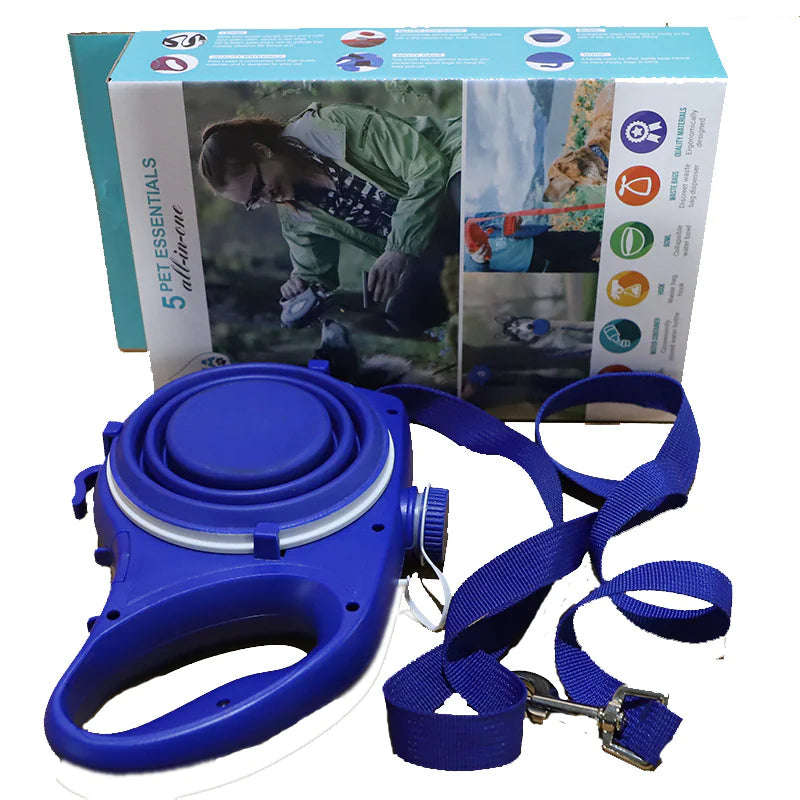 🐶🐱 Kit de Accesorios para Mascotas – Botella de Agua, Taza y Cuerda