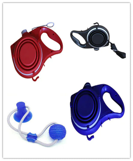 🐶🐱 Kit de Accesorios para Mascotas – Botella de Agua, Taza y Cuerda