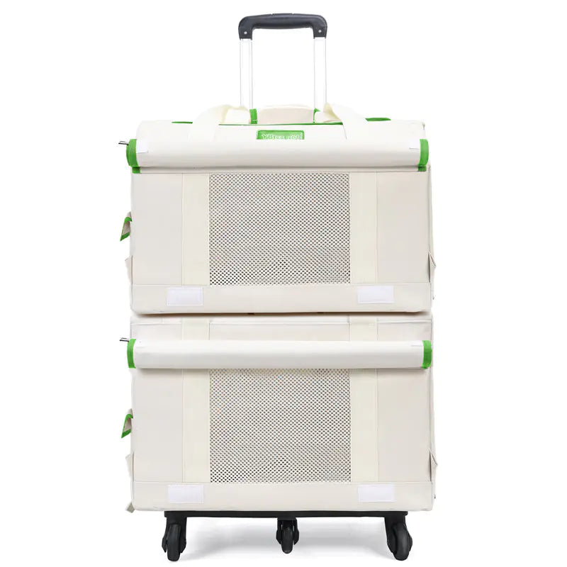 Double-Decker Pet Trolley Cat Carrier