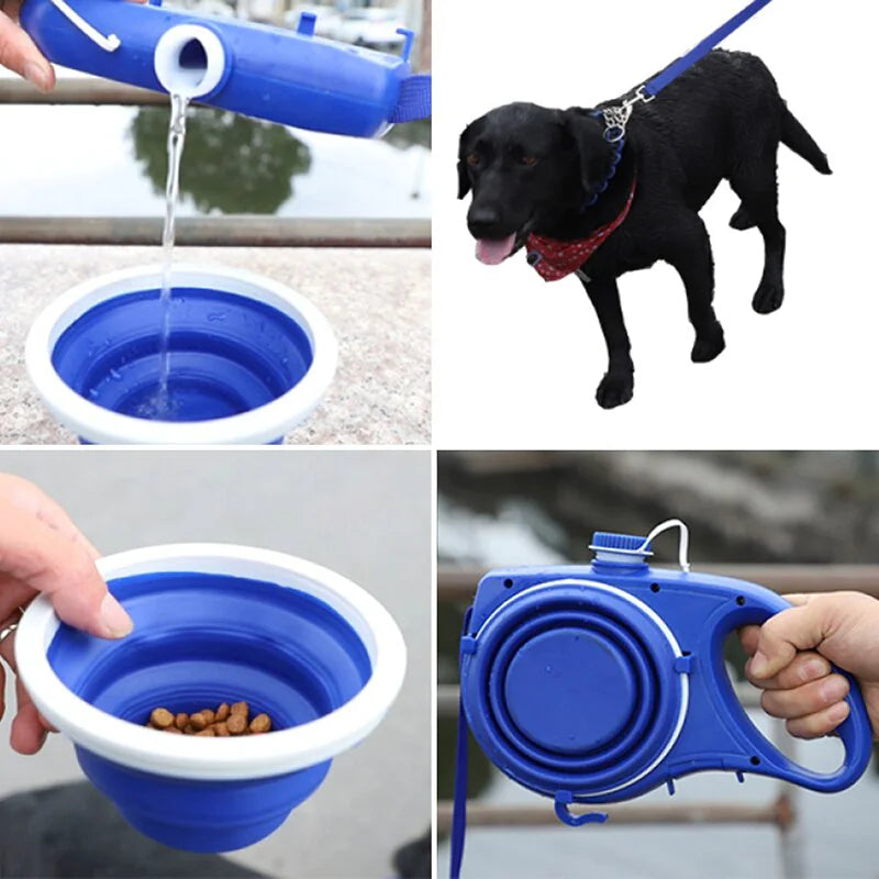 🐶🐱 Kit de Accesorios para Mascotas – Botella de Agua, Taza y Cuerda