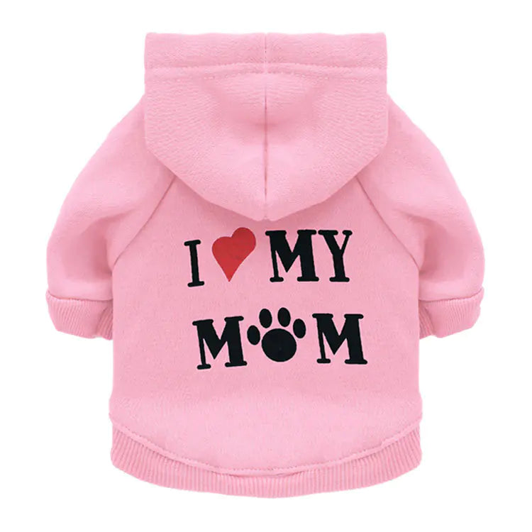 🐶 Sudadera Polar para Perros – Diseño “I Love Mom” ❤️