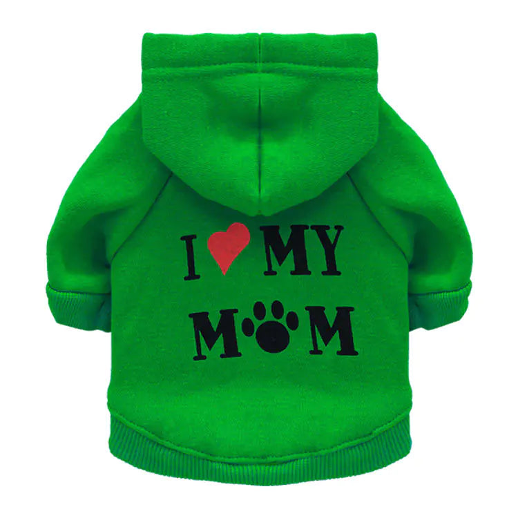 🐶 Sudadera Polar para Perros – Diseño “I Love Mom” ❤️