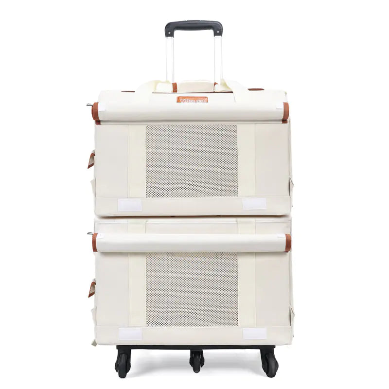 Double-Decker Pet Trolley Cat Carrier