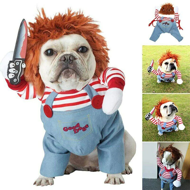 Cosplay de ChucKiller Dog Halloween Pet Costume